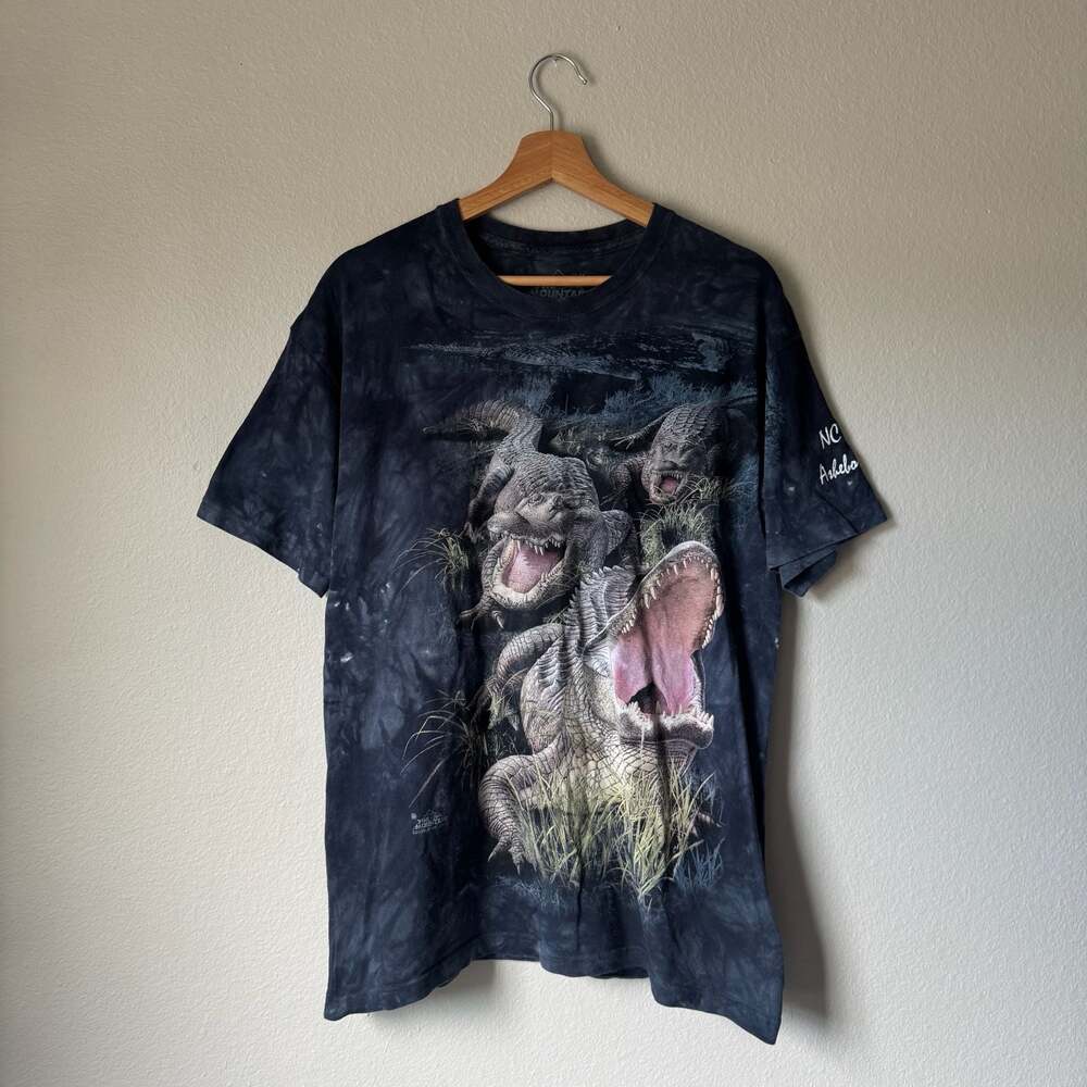 Y2K 2009 The Mountain NC Zoo Alligator Tie Dye Graphic T Shirt M